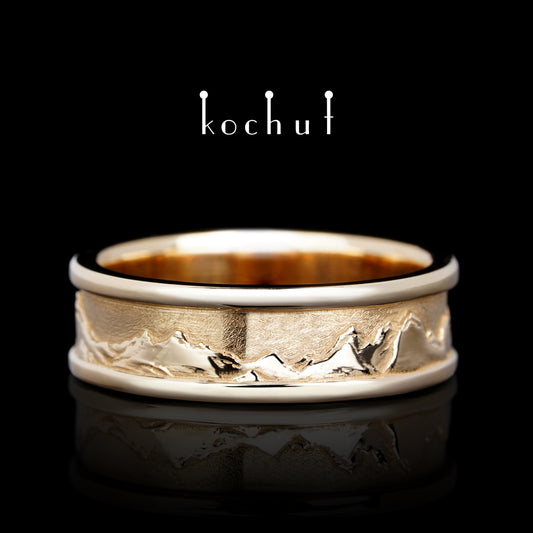 Gipfel der Liebe — Ehering aus Rotgold