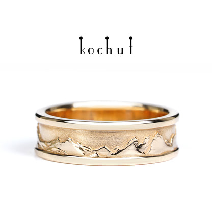 Gipfel der Liebe — Ehering aus Rotgold