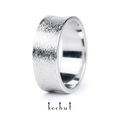 Titans — Ehering aus Weißgold, überzogen mit weißem Rhodium