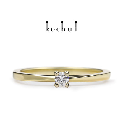 Meine Inspiration — Ring aus Gelbgold mit einem Diamanten