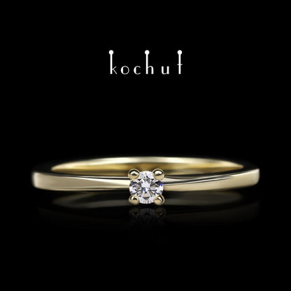 Meine Inspiration — Ring aus Gelbgold mit einem Diamanten