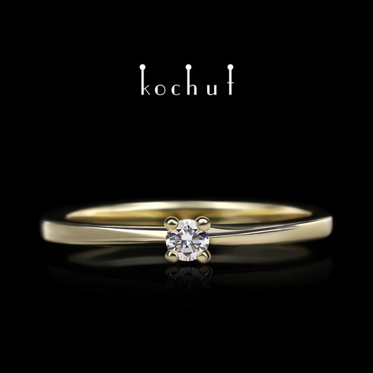Meine Inspiration — Ring aus Gelbgold mit einem Diamanten