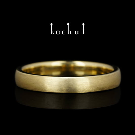 Originals — matte Ehering aus Gelbgold