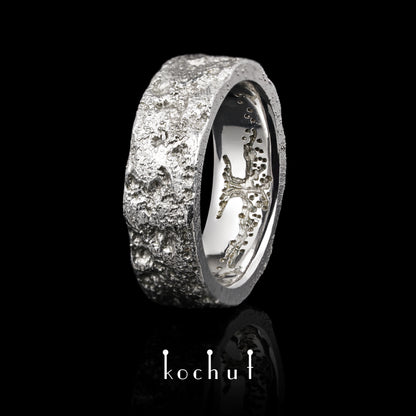 Seele und Körper mit dem Baum des Lebens — Silberring mit Weißgoldbeschichtung, überzogen mit WeißrhODIUM