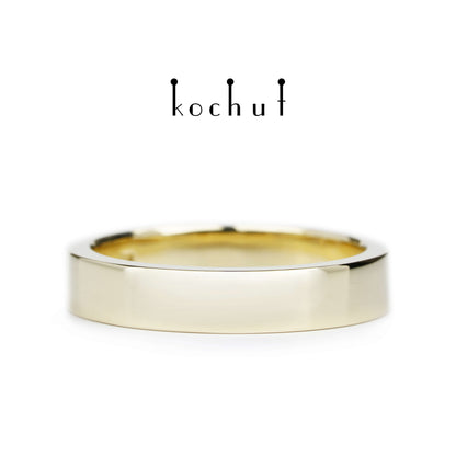Minimalismus — Ehering aus Gelbgold