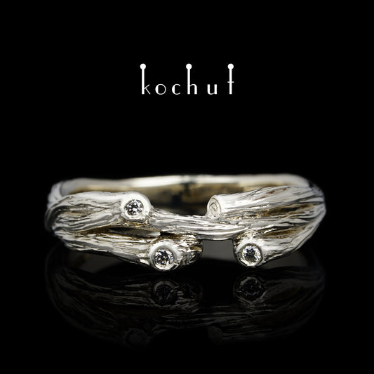 Zweig: Revival — Ring aus Weißgold und Diamanten