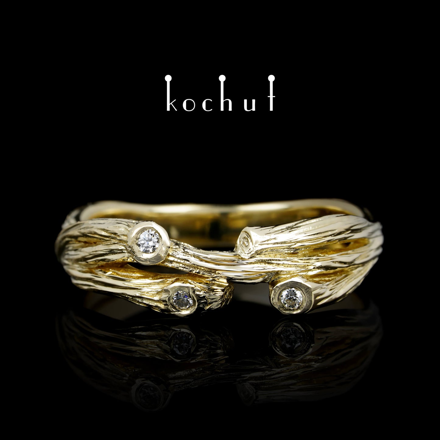 Zweig: Revival — Ring aus Gelbgold mit Diamanten