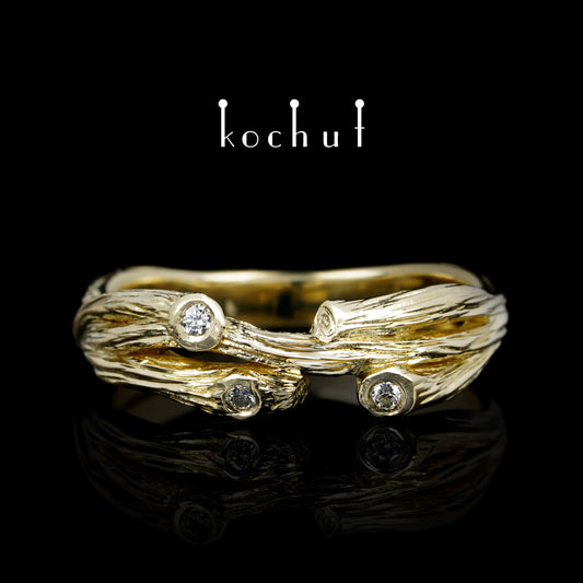 Zweig: Revival — Ring aus Gelbgold mit Diamanten