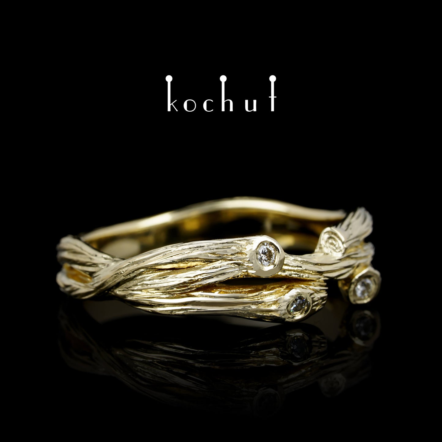 Zweig: Revival — Ring aus Gelbgold mit Diamanten