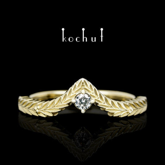 August-Schatz — Ring aus Gelbgold mit Diamant