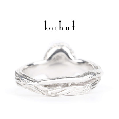 Quelle des Lebens — Ring aus Silber mit Citrin, überzogen mit weißem Rhodium