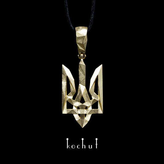 Trident polygonal — Anhänger aus Gelbgold