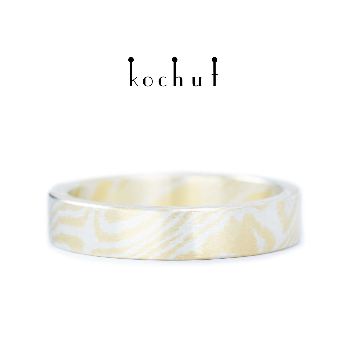 Kanso — Mokume-Ehering aus Silber und Gelbgold