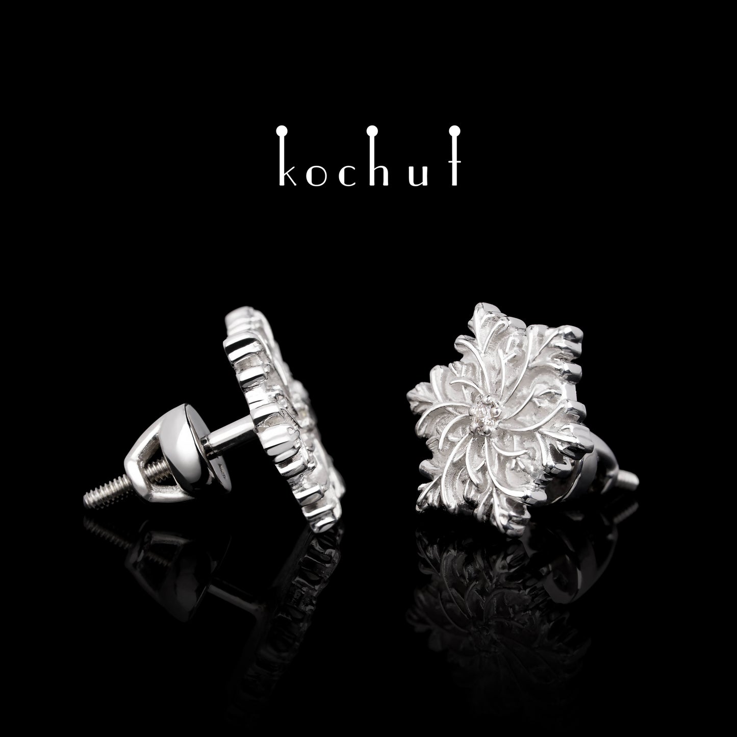 Gerda's Touch — Silberschmuckset mit Diamanten, platiert mit weißem Rhodium