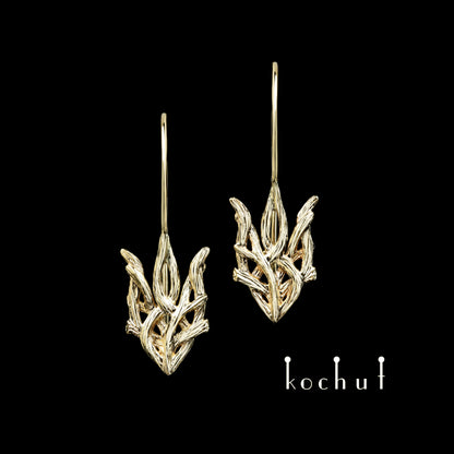 Wald-Trident — Schmuckset aus Gelbgold