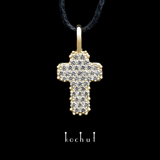 Eternal — Kreuz aus Gelbgold mit Diamanten