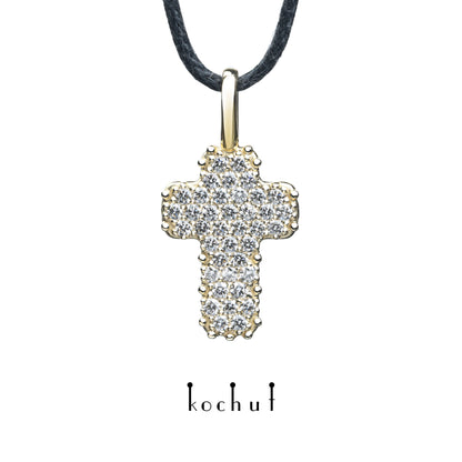 Eternal — Kreuz aus Gelbgold mit Diamanten