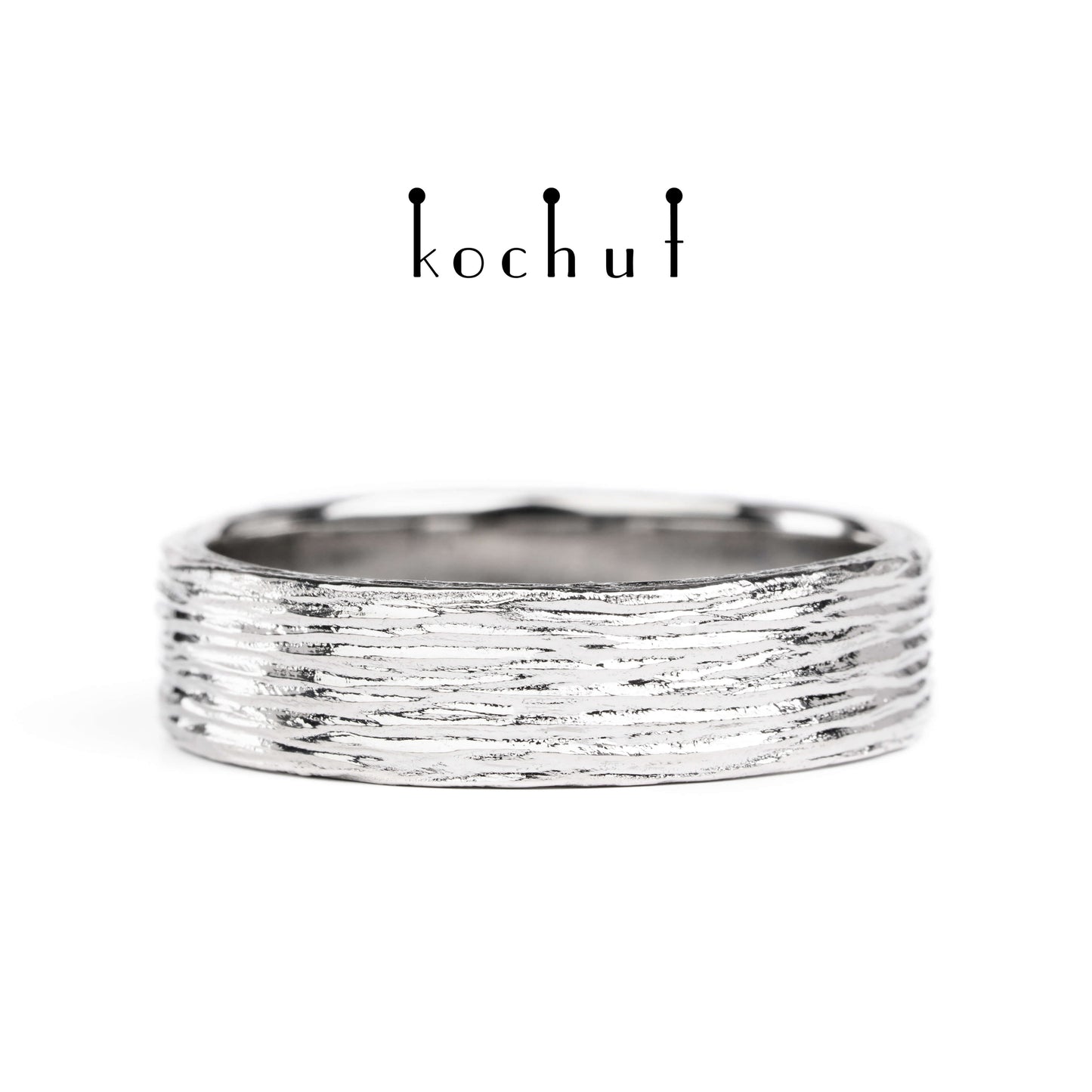 Baumrinde — Ehering aus Platin