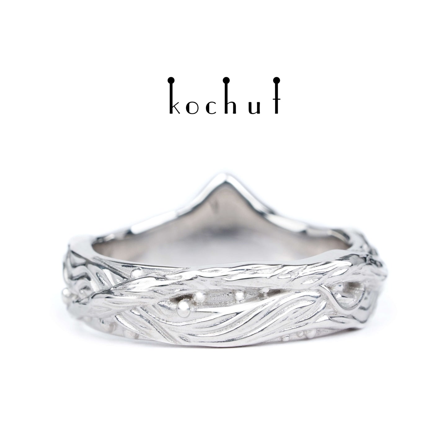 Triforce — silberner Ring mit Diamanten, überzogen mit weißem Rhodium