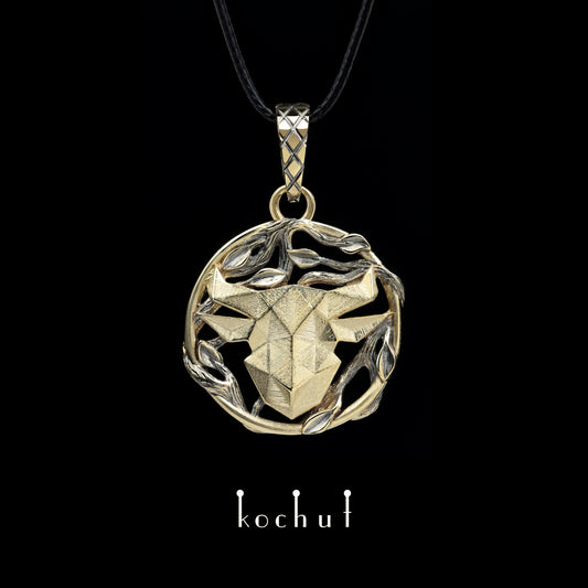 Taurus — Anhänger aus Gelbgold, überzogen mit schwarzem Rhodium