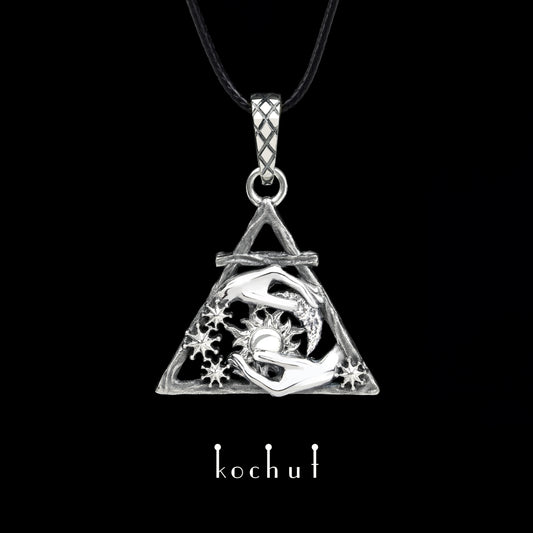 Gemini — Anhänger aus oxidiertem Silber