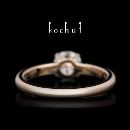 Satellit — Verlobungsring aus Rotgold mit Diamant
