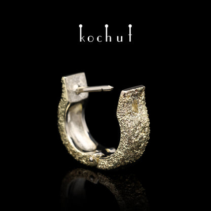 Leib und Seele — Ohrring aus Weißgold mit Fusion-Gelb