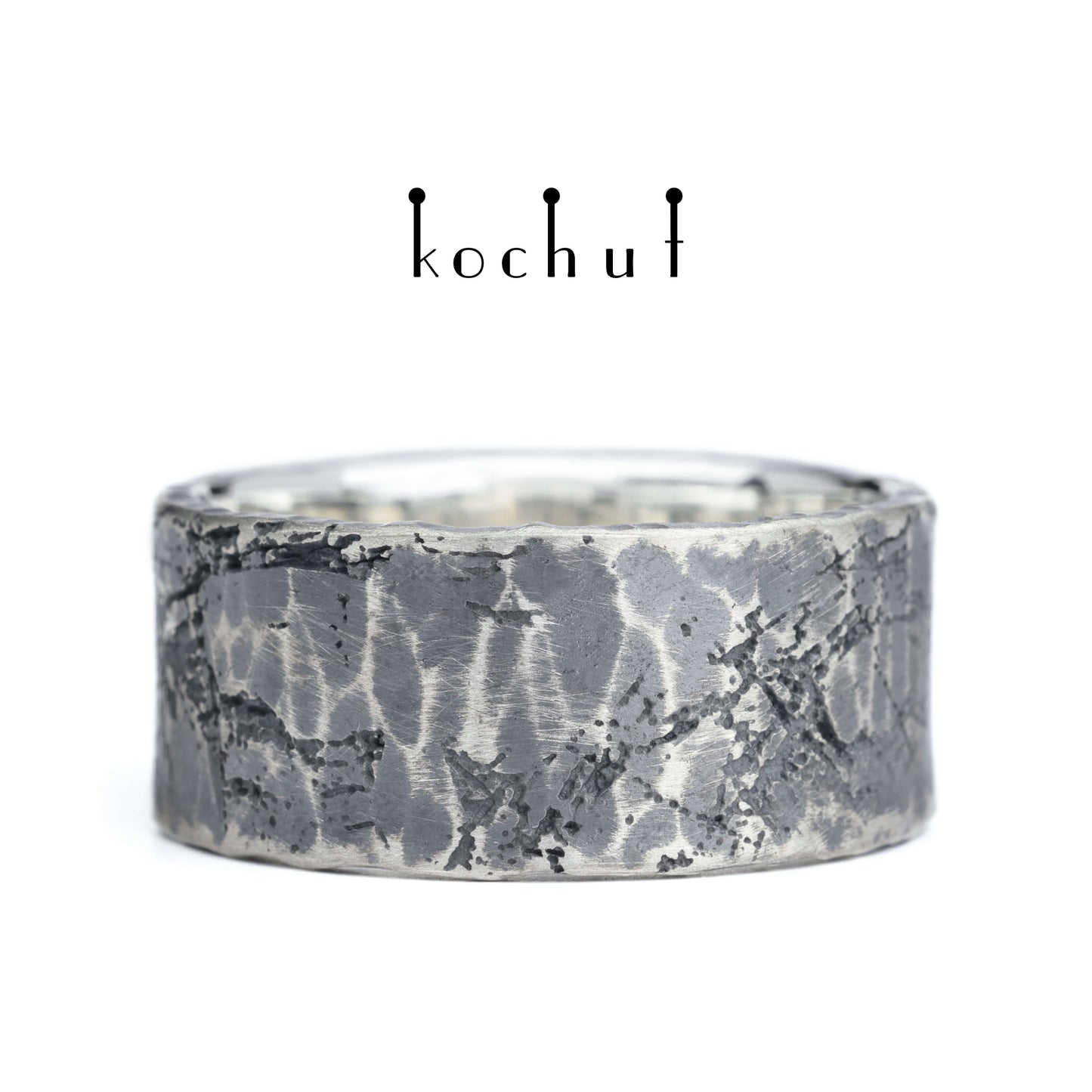 Fortune — Ring aus oxidiertem Silber und Gelbgold mit Saphiren