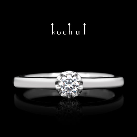 Höhepunkte der Liebe — Platin-Verlobungsring mit Diamant