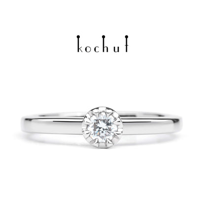 Höhepunkte der Liebe — Platin-Verlobungsring mit Diamant