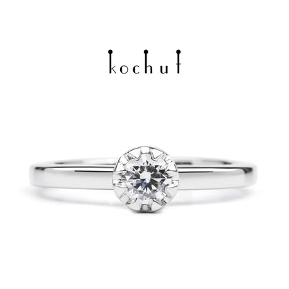 Höhepunkte der Liebe — Platin-Verlobungsring mit Diamant