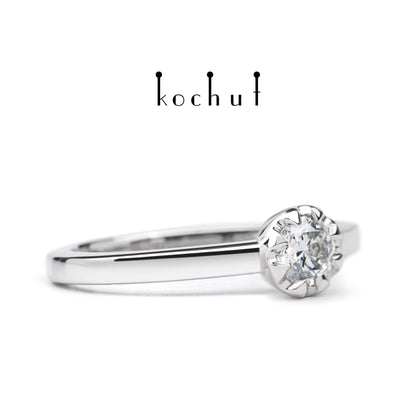 Höhepunkte der Liebe — Platin-Verlobungsring mit Diamant