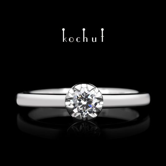 Höhepunkte der Liebe — Platin-Verlobungsring mit Diamant