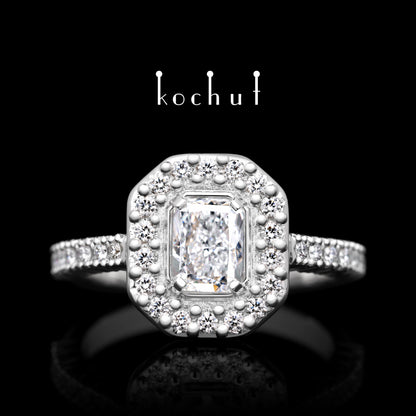 Majesty — Verlobungsring aus Weißgold mit Diamanten, platiert mit weißem Rhodium