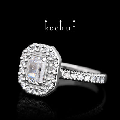 Majesty — Verlobungsring aus Weißgold mit Diamanten, platiert mit weißem Rhodium