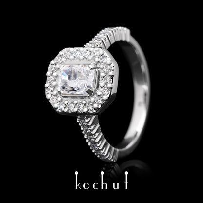Majesty — Verlobungsring aus Weißgold mit Diamanten, platiert mit weißem Rhodium