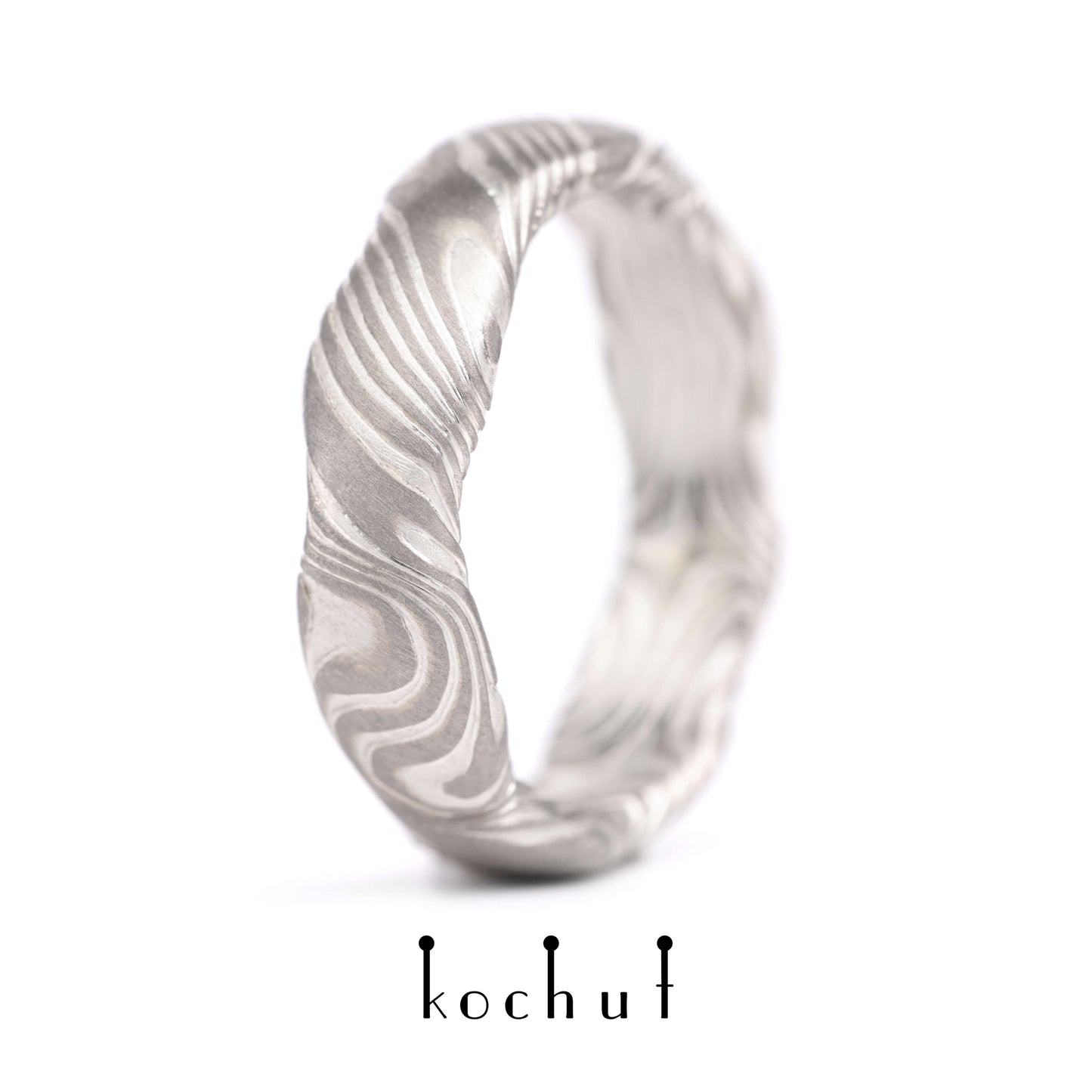 Waves — Mokume-Ehering aus Palladium, Gold, geätzt und Silber