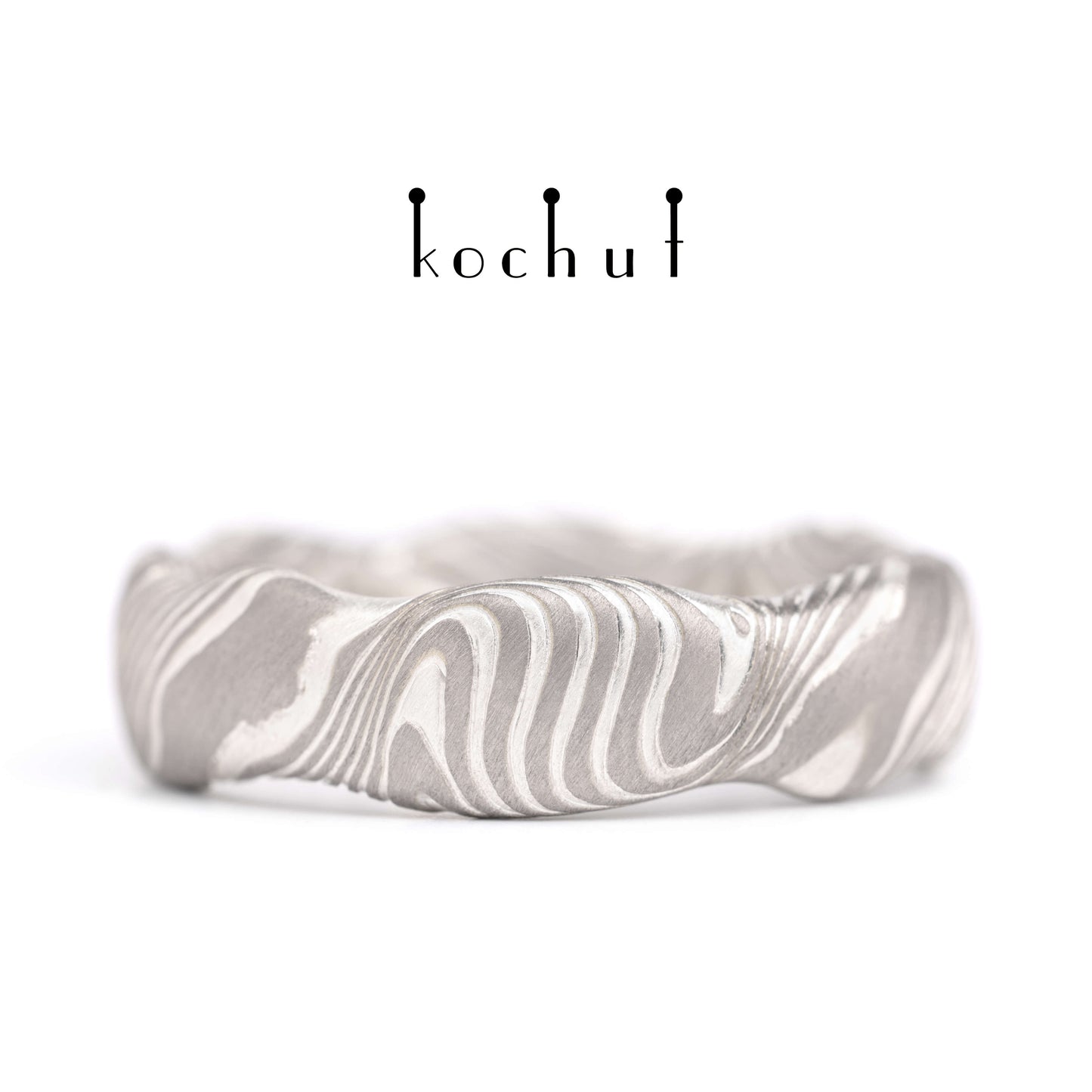 Waves — Mokume-Ehering aus Palladium, Gold, geätzt und Silber