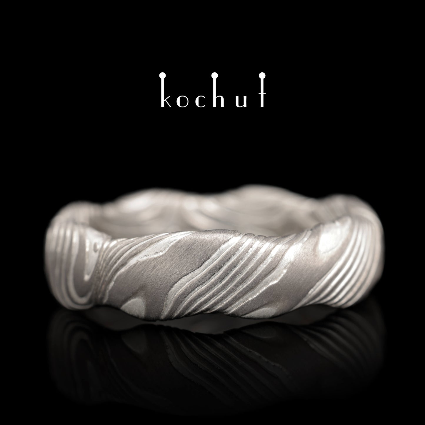 Waves — Mokume-Ehering aus Palladium, Gold, geätzt und Silber
