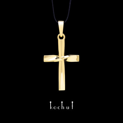 Mobius-Band — Kreuz aus Gelbgold