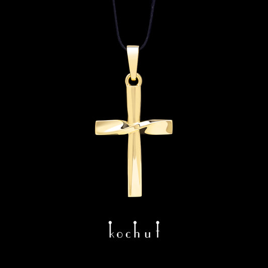 Mobius-Band — Kreuz aus Gelbgold