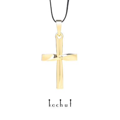Mobius-Band — Kreuz aus Gelbgold