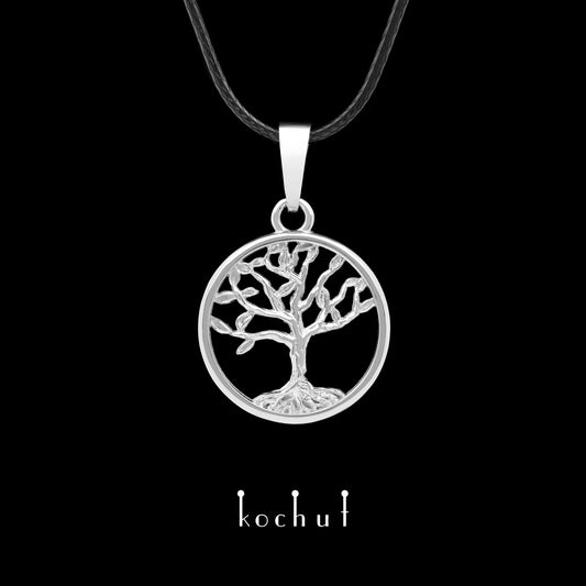 Baum des Lebens: Miniatur — Anhänger aus Weißgold, beschichtet mit Weißrhodium