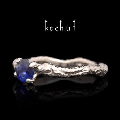 Valkyrie Zartheit — Ring aus Palladium 18K Gold mit Saphir