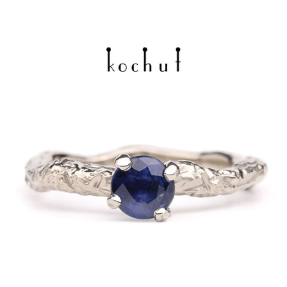 Valkyrie Zartheit — Ring aus Palladium 18K Gold mit Saphir