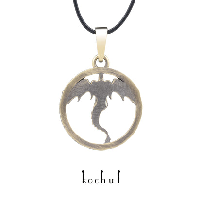 Dragon — Anhänger aus Gelbgold, beschichtet mit schwarzem Rhodium
