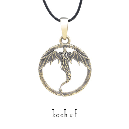Dragon — Anhänger aus Gelbgold, beschichtet mit schwarzem Rhodium