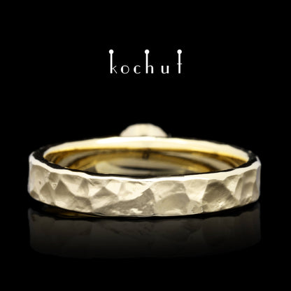 Thiamin — Ring aus Gelbgold mit Tsavorit