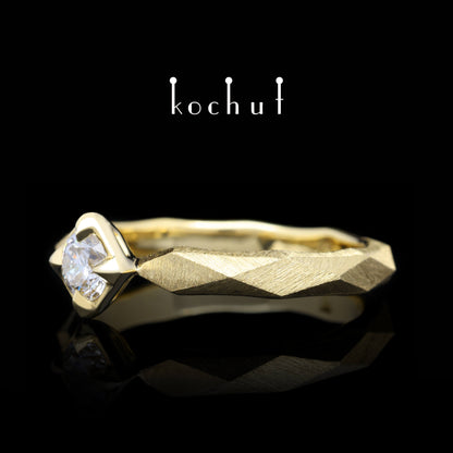 Meine Königin — Verlobungsring aus Gelbgold mit Diamant