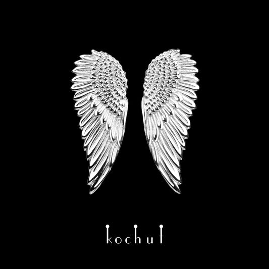 Wings — Ohrringe aus Weißgold, platiert mit weißem Rhodium